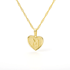 Heart Letter Initial Necklace