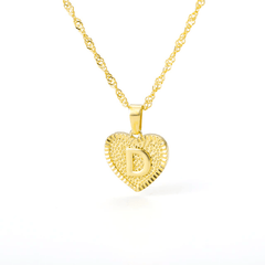 Heart Letter Initial Necklace