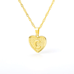 Heart Letter Initial Necklace