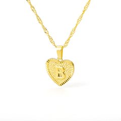 Heart Letter Initial Necklace