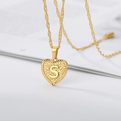 Heart Letter Initial Necklace