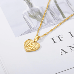 Heart Letter Initial Necklace