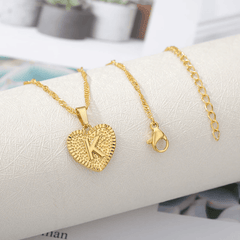 Heart Letter Initial Necklace