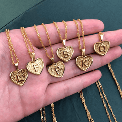 Heart Letter Initial Necklace