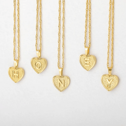 Heart Letter Initial Necklace