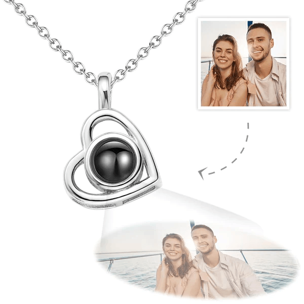 Personalized Photo Projection Heart Necklace