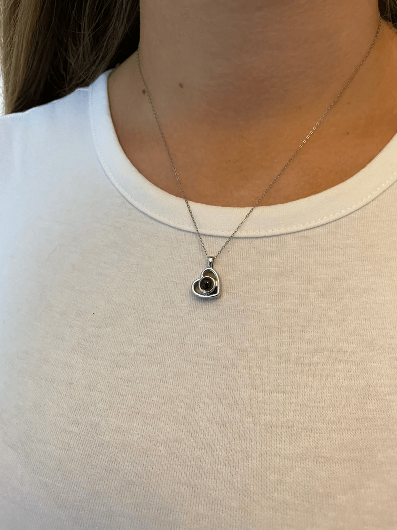 Personalized Photo Projection Heart Necklace