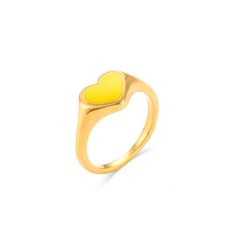 Happy Heart Ring Yellow / Gold / 6 - Pura Jewels
