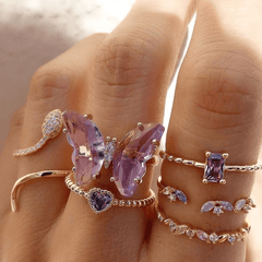 Crystal Butterfly Ring - Pura Jewels