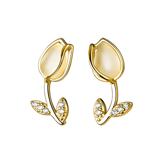 Tulip Earrings Gold - Pura Jewels