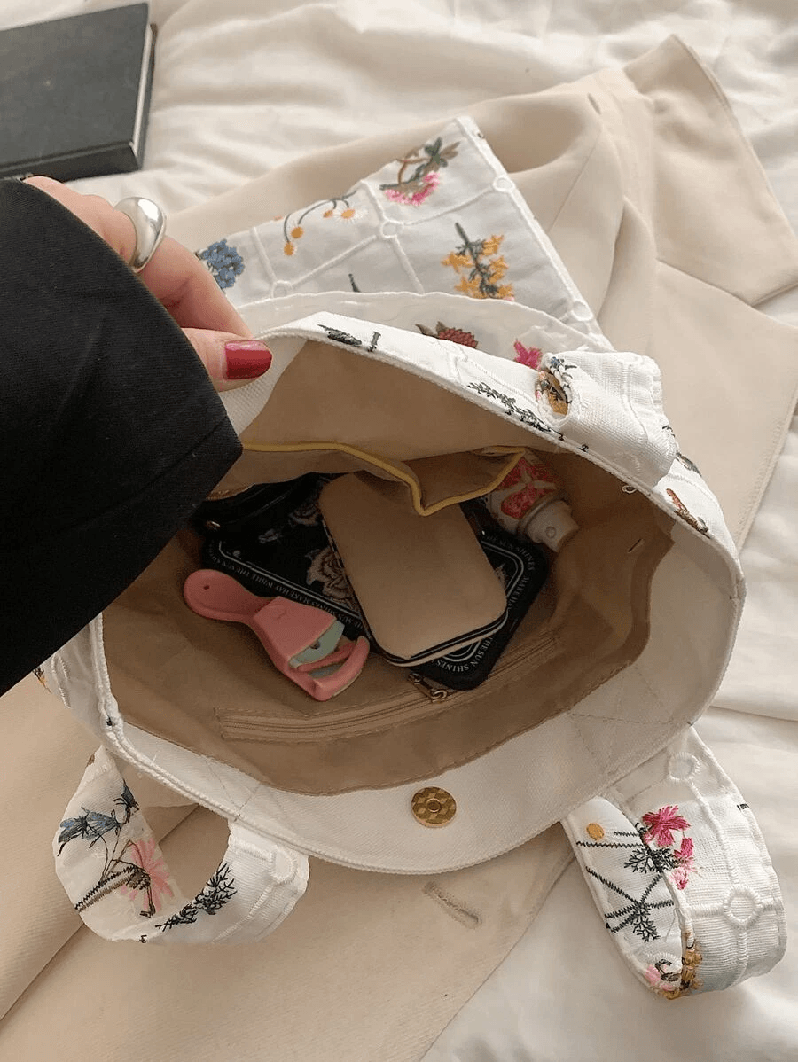 Blooming Beauty Embroidered Shoulder Bag - Pura Jewels
