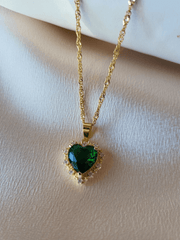 Emerald Heart Necklace - Pura Jewels