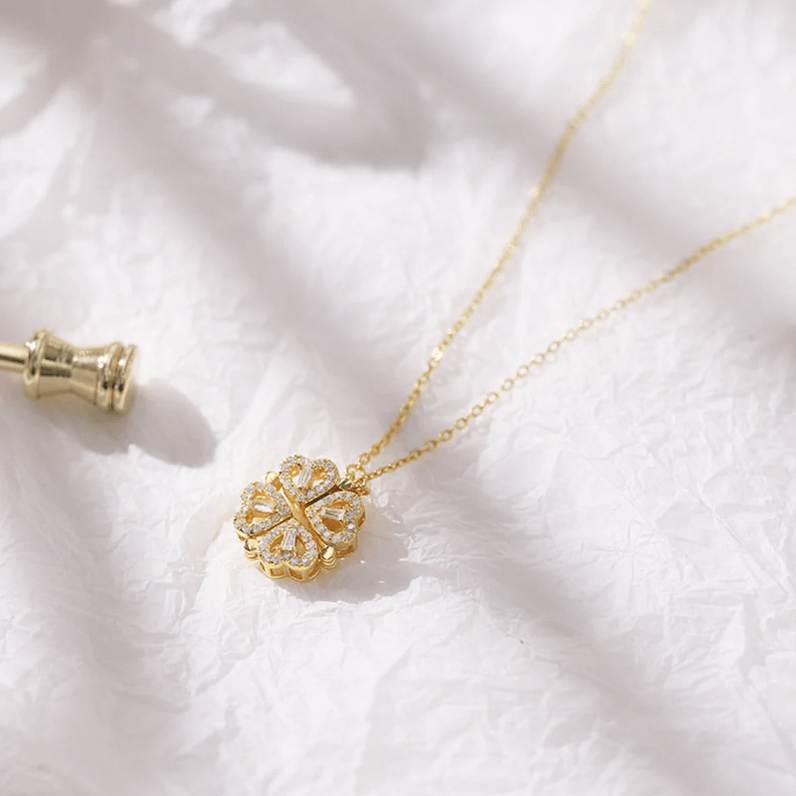 Lucky Clover Heart Necklace - Pura Jewels