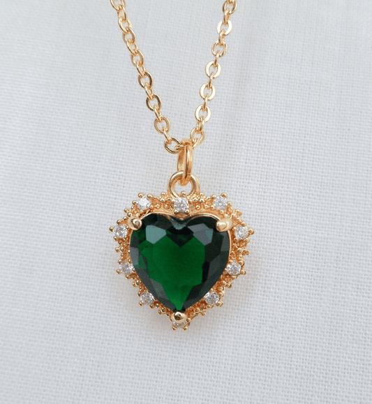 Emerald Heart Necklace - Pura Jewels