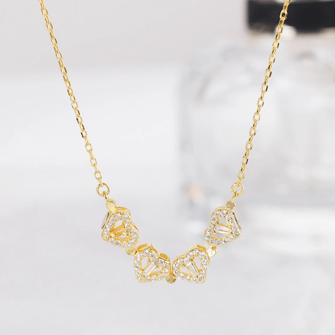 Lucky Clover Heart Necklace - Pura Jewels