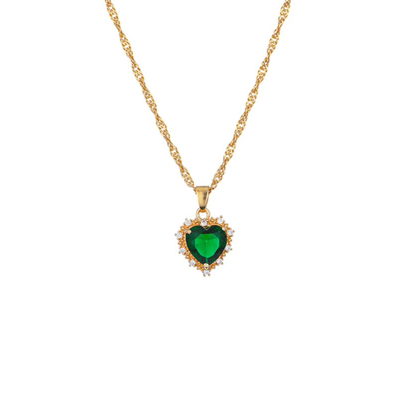 Emerald Heart Necklace - Pura Jewels
