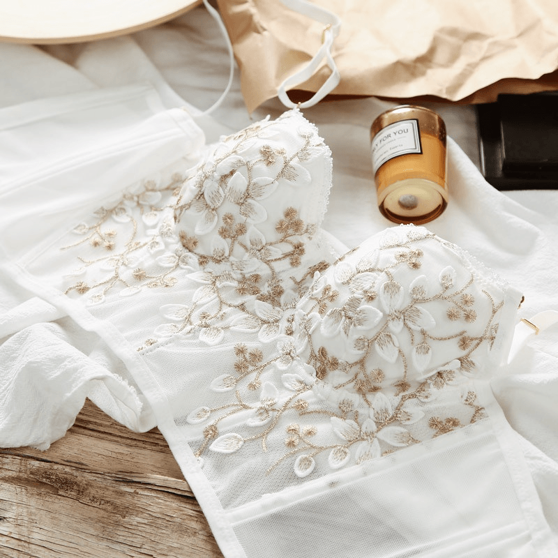 Floral Embroidery Corset 2 Piece Set - Pura Jewels