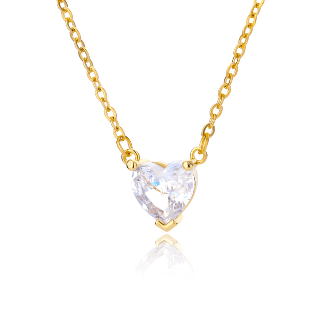 Frost Heart Necklace Gold - Pura Jewels
