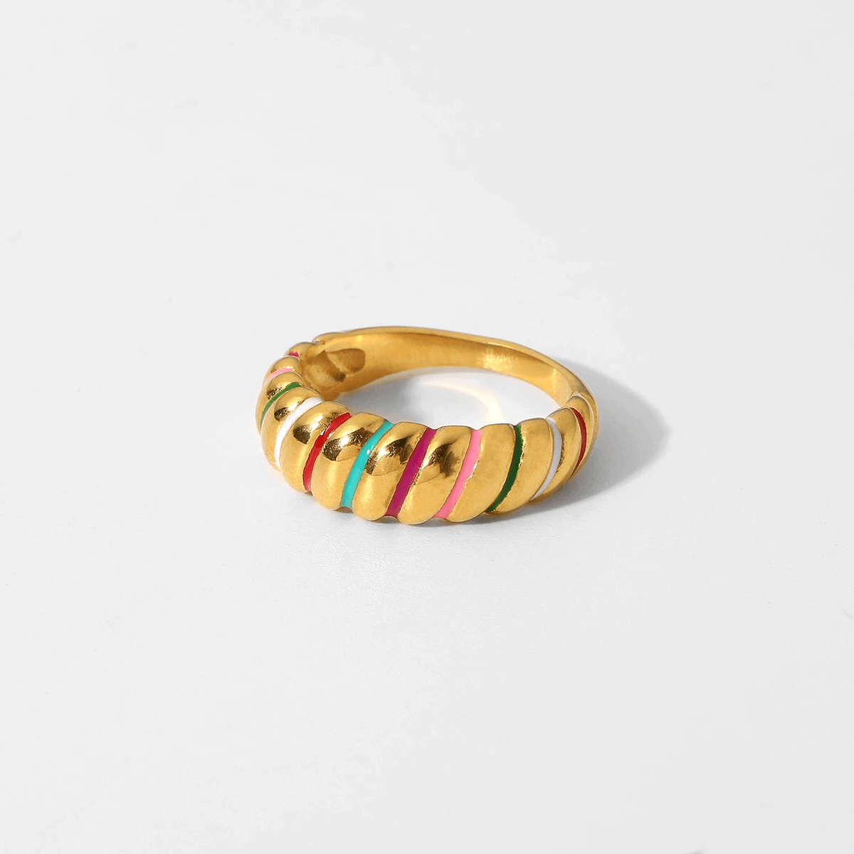 Rainbow Croissant Ring - Pura Jewels