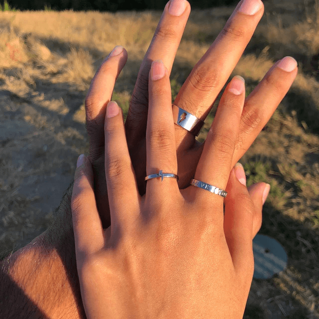 Lightning Bolt Couple Rings - Pura Jewels