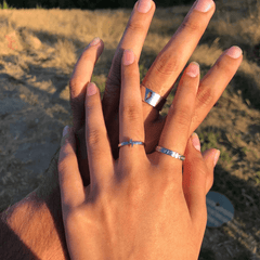 Lightning Bolt Couple Rings - Pura Jewels