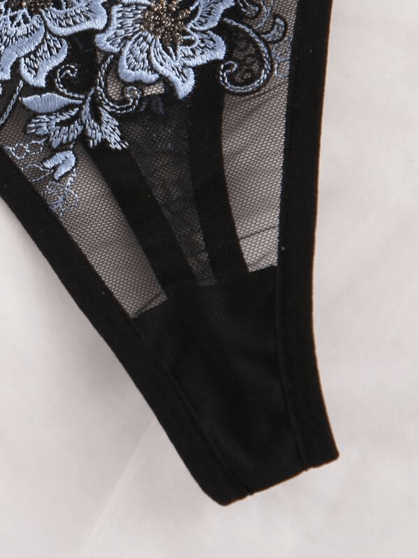 Black Floral Lingerie Set - Pura Jewels