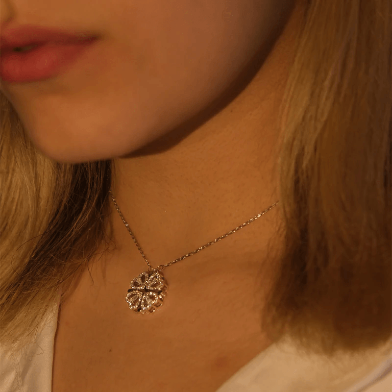 Lucky Clover Heart Necklace - Pura Jewels