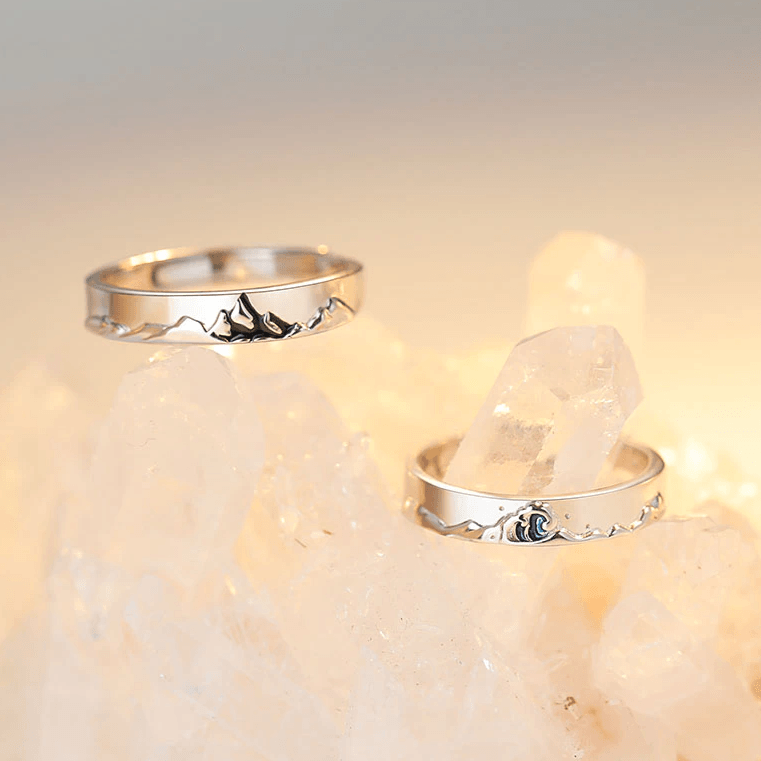 Mountain & Sea Couple Rings - Pura Jewels