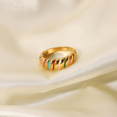 Rainbow Croissant Ring - Pura Jewels