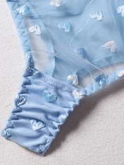Baby Blue Heart Lingerie 2 Piece Set - Pura Jewels