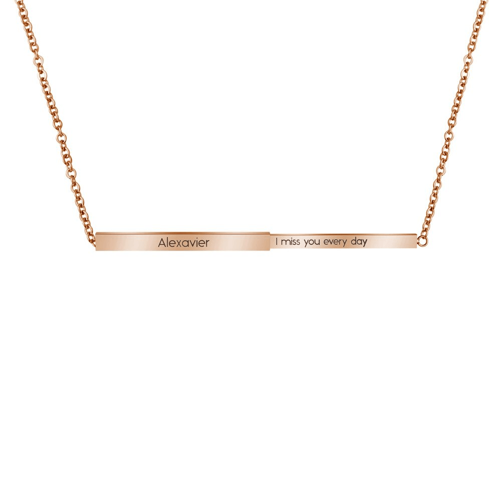 Custom Hidden Message Necklace Rose Gold - Pura Jewels
