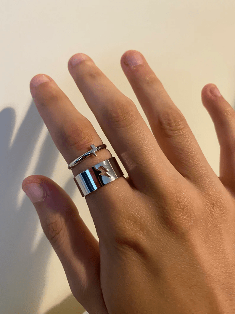 Lightning Bolt Couple Rings - Pura Jewels