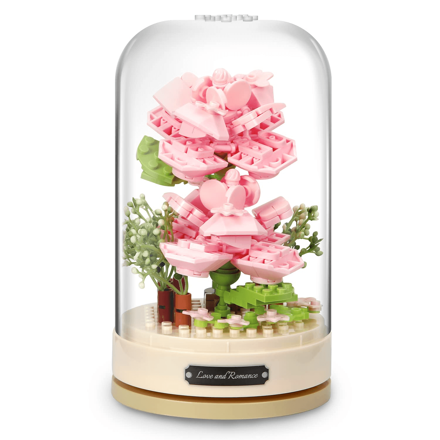 DIY Flower Dome Music Box Pink Rose - Pura Jewels