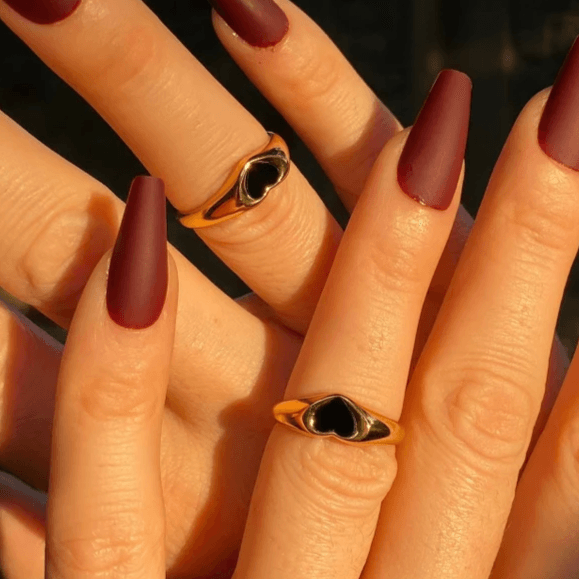 Onyx Heart Ring - Pura Jewels