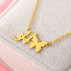 Dainty Butterfly Initial Necklace
