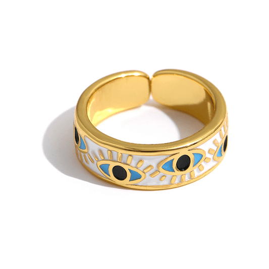 Evil Eye Ring Adjustable - Pura Jewels