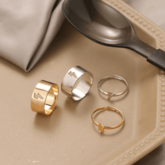 Lightning Bolt Couple Rings - Pura Jewels