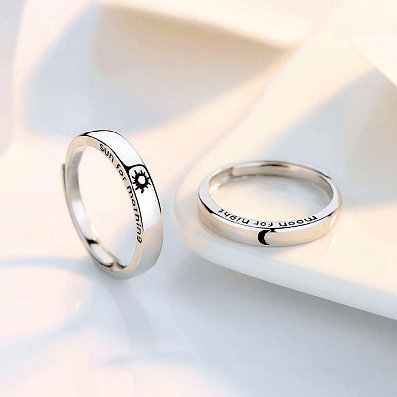 Sun & Moon Couple Rings (Set of 2) - Pura Jewels