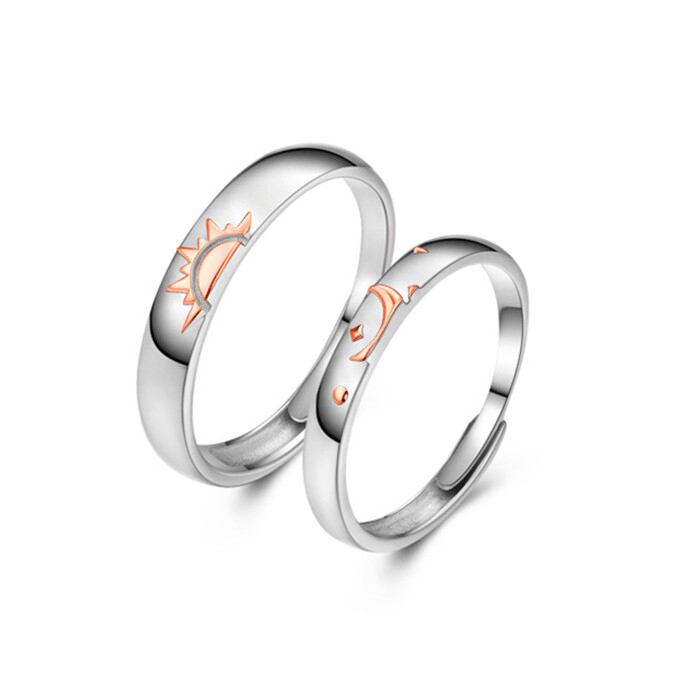 Sun & Moon Couple Rings Adjustable - Pura Jewels