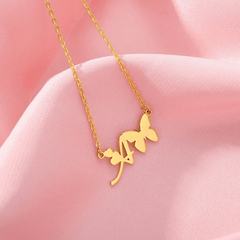 Dainty Butterfly Initial Necklace