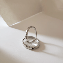 Wavy Sun & Moon Couple Rings (Set of 2) - Pura Jewels