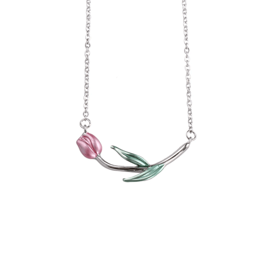 Pink Tulip Necklace
