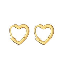 Heart Hoop Earrings Gold - Pura Jewels