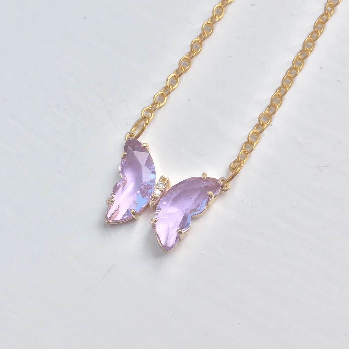 Crystal Butterfly Necklace - Pura Jewels