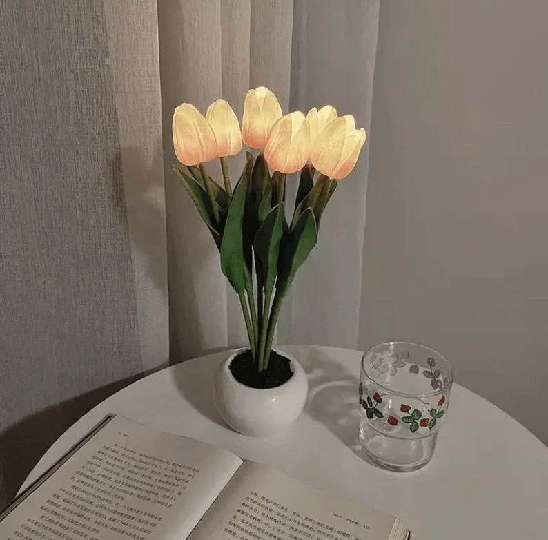 Tulip Flowerpot Table Lamp Pink - Pura Jewels