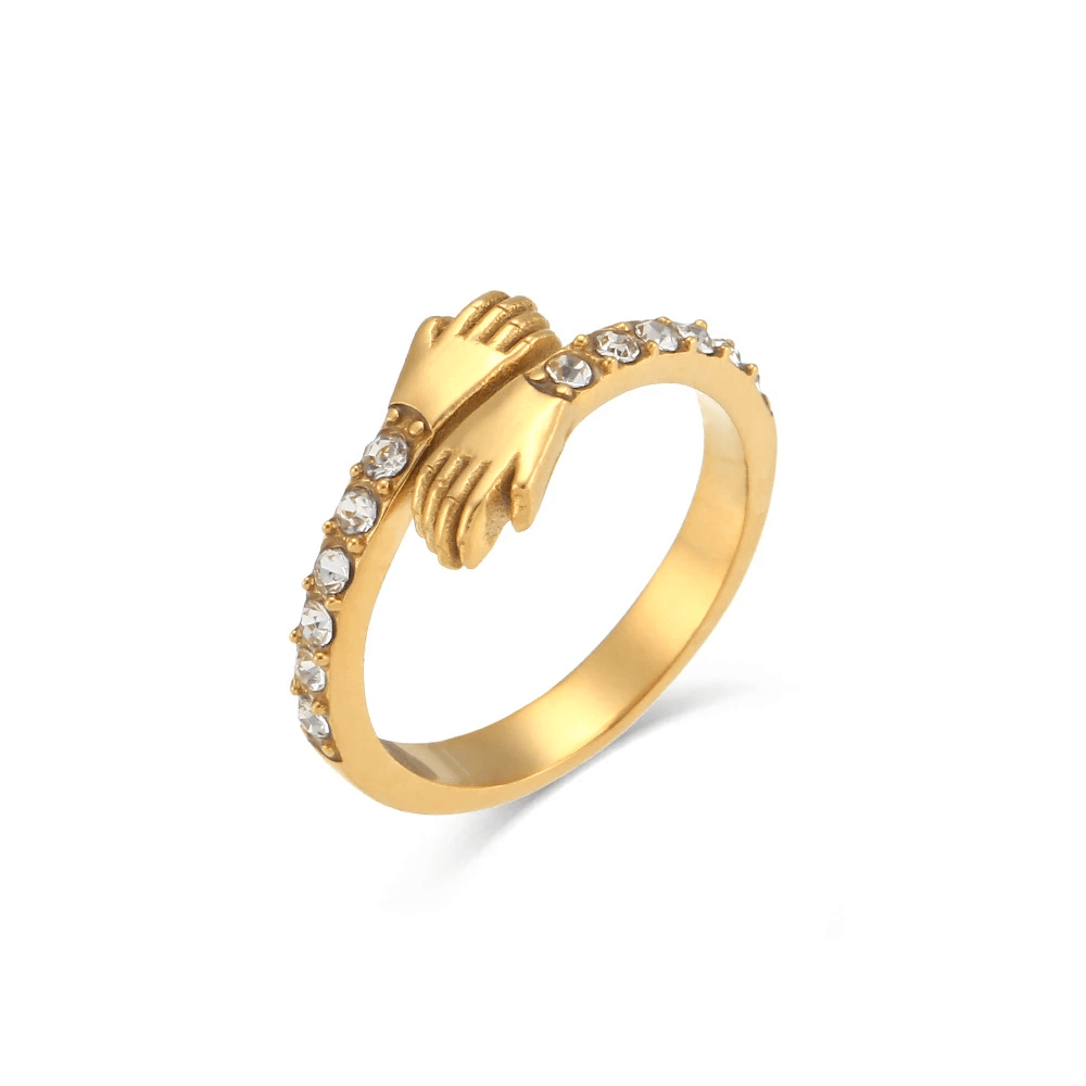 The Hug Ring Adjustable / Gold - Pura Jewels