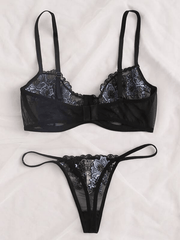 Black Floral Lingerie Set - Pura Jewels