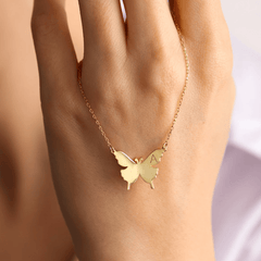 Butterfly Engraved Initial Necklace