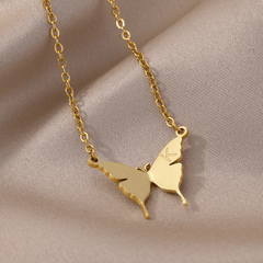 Butterfly Engraved Initial Necklace