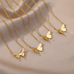 Butterfly Engraved Initial Necklace